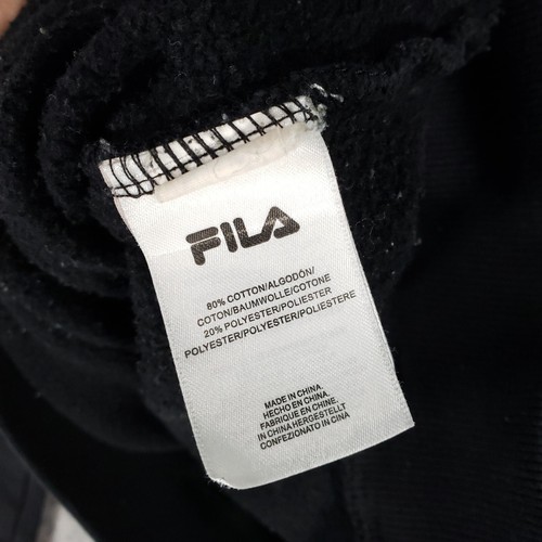 Sudadera con capucha Fila para mujer pequeña negra verde grande logotipo deletreado jersey ropa de calle - Imagen 12 de 12