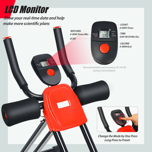 Foldable Adjustable Core Abdominal Trainer with 3 Adjustable Resistance and LCD - Picture 10 of 11