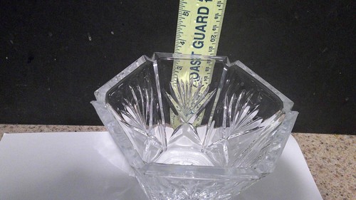 Waterford ?? Kristall 5 1/8" Achteck Fingerschale handgeschliffen mundgeblasen Vintage sehr guter Zustand - Bild 7 von 7