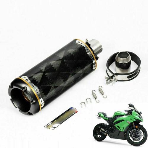 Exhaust Muffler Pipe 51mm Racing Street Bike Black Carbon Fiber Fits For Honda - Picture 2 of 3
