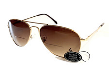 Aviator Sun Readers Gold Black Unisex Sunglasses Reading Glasses Spring Hinge