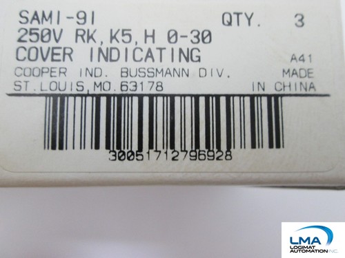 3 x BUSSMANN SAMI-9I FUSE COVER INDICATING 250V RK, K5, H 0-30 *** NEW - Bild 3 von 4
