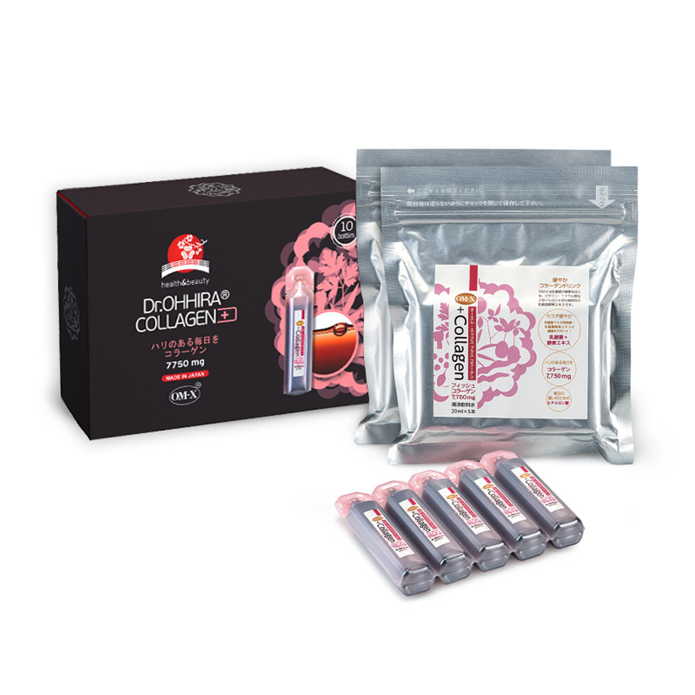 DR. OHHIRA Liquid Collagen zum Trinken Kollagen Hyaluronsäure Q10, 10 x 20ml