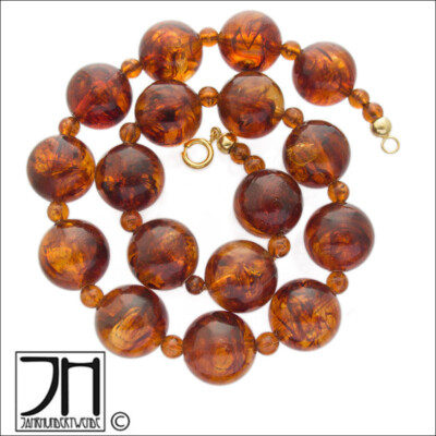 Bakelit Kunststoff Halskette 30er / 60er Jahre Kugeln necklace