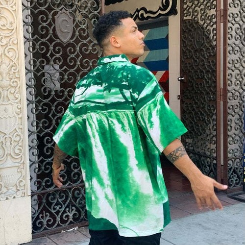 Camisa abotonada cascada verde pelle pelle para hombre nueva con etiquetas - Imagen 2 de 5