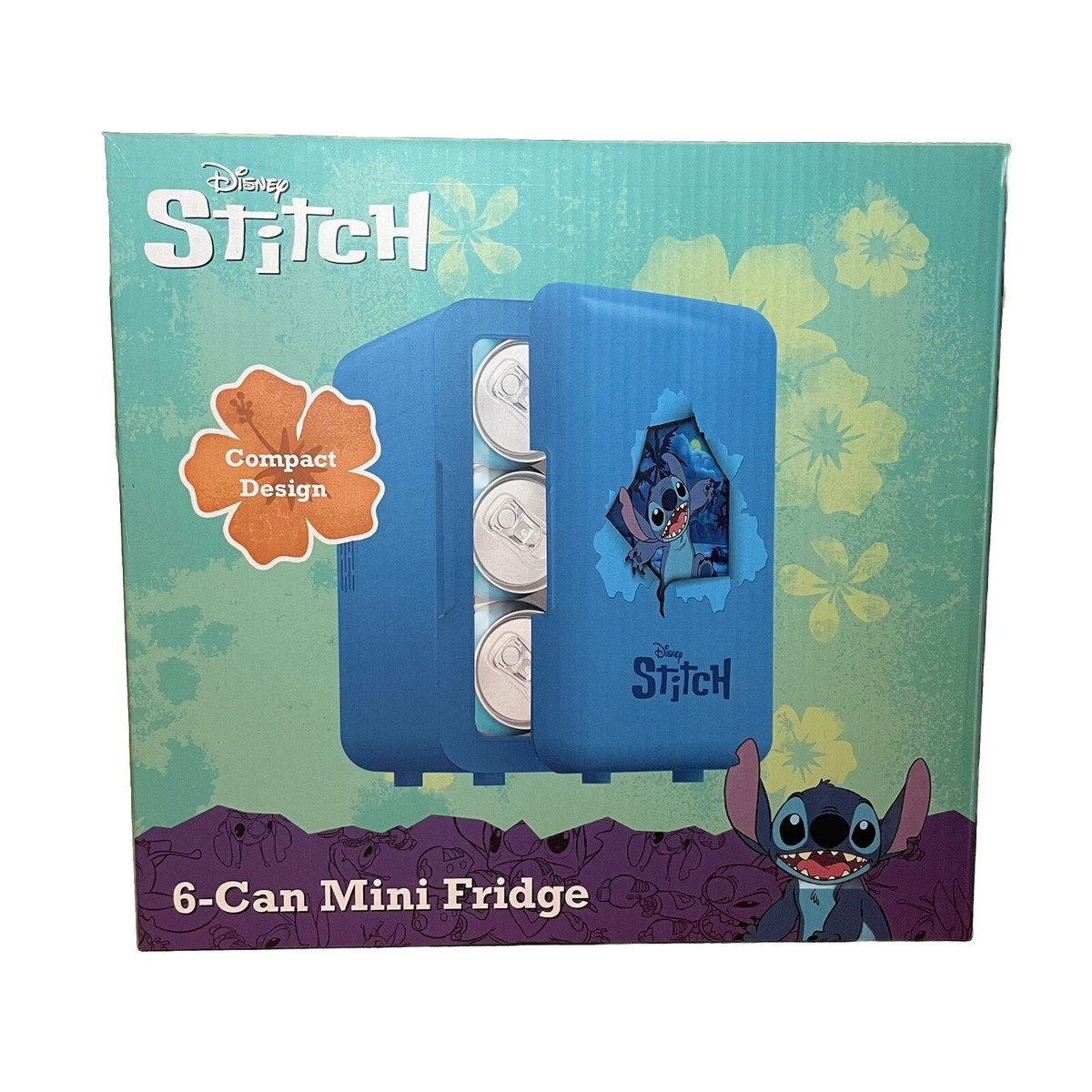 New Disney Stitch 6 Can Mini Fridge - Limited Rare Compact