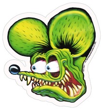 Rat Fink Head Cut Out Metal Sign By Ed Big Daddy Roth 15x16