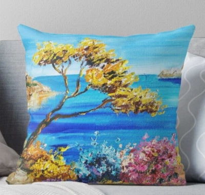 Decorative Floral pillow cover. 12x12" Farmhouse cushion cover. Decorpillow case - Image 1 of 4