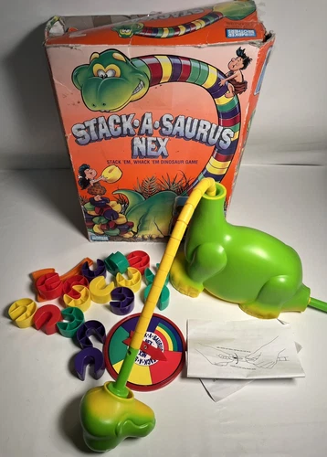 Vntg 1992 COMPLETE Stack A Saurus Nex Board Game Dinosaur Parker Bros Box Toy