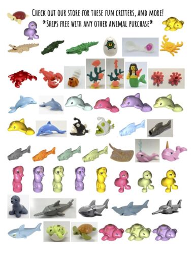 Lego Water Animals for Minifig Hermit Crab,Seal,Angler,Whale,dolphin,sea horse + - Picture 1 of 83