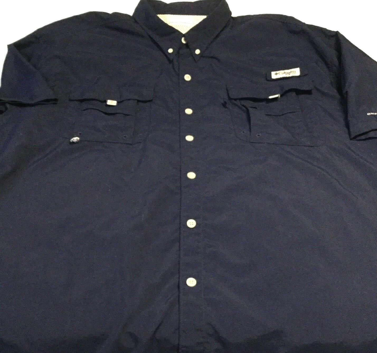 MEN'S COLUMBIA PFG 2XL SHORT SLEEVE SHIRT Dark Blue Performance Fishing Gear XXL thumbnail 3