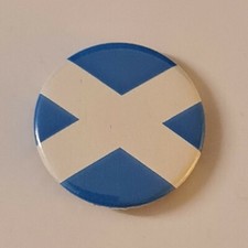 Scotish Flag 1" 25mm Button Badge Metal Back Used