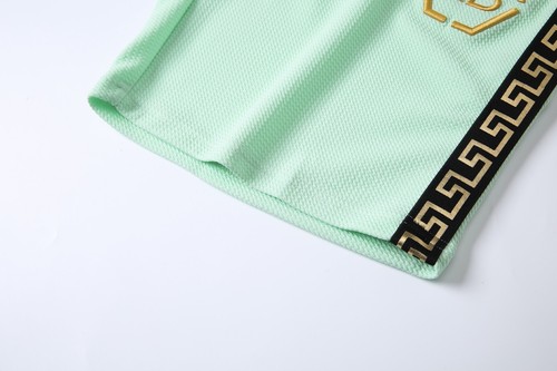 Nuevo Conjunto de Camiseta + Pantalones Cortos Para Hombre BB Texturizado Material Waffle Chándal Verano - Imagen 46 de 48