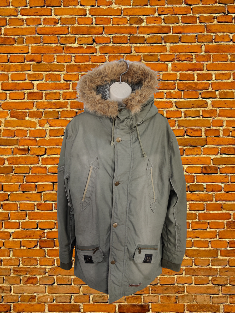 WOMENS LEE COOPER SIZE UK MEDIUM KHAKI PADDED CASUAL JACKET COAT