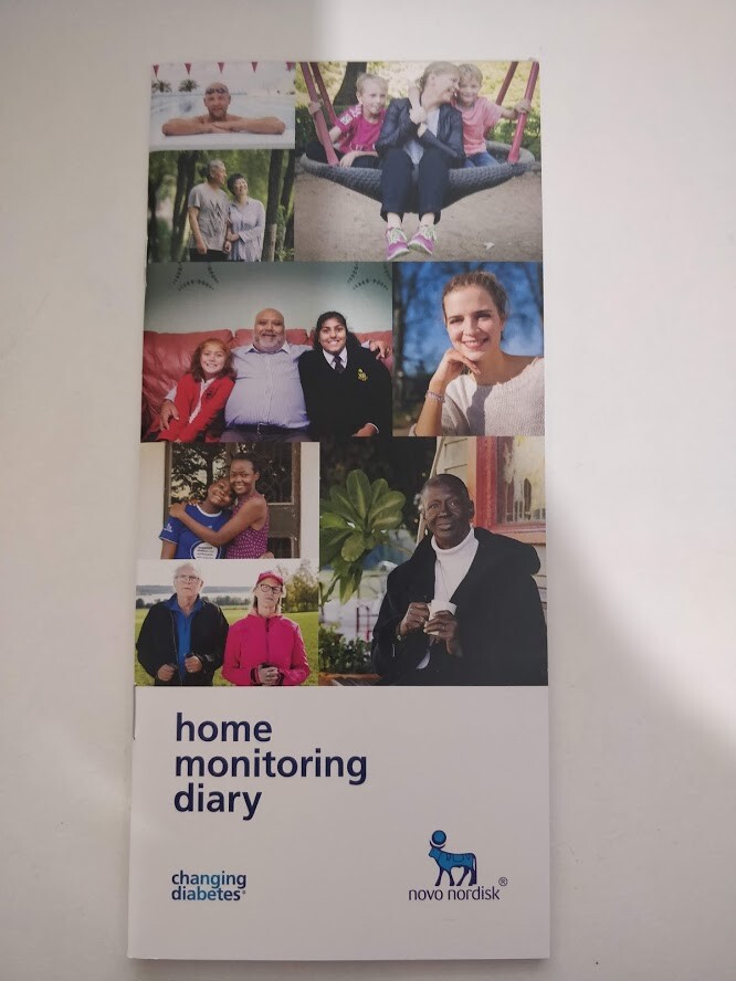 Novo Nordisk Record Monitoring Diary to Store Blood Glucose Results