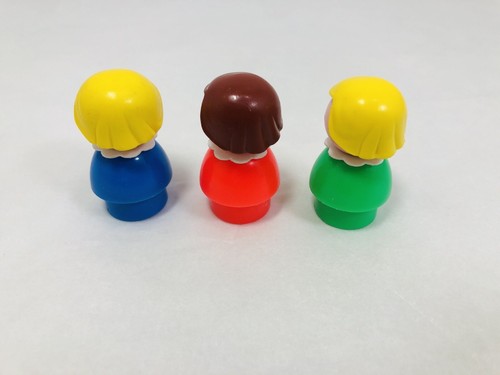 Fisher Price Little People Lot Of 3 Girls Green, Orange, Blue Body Blonde Brown - Picture 5 of 11