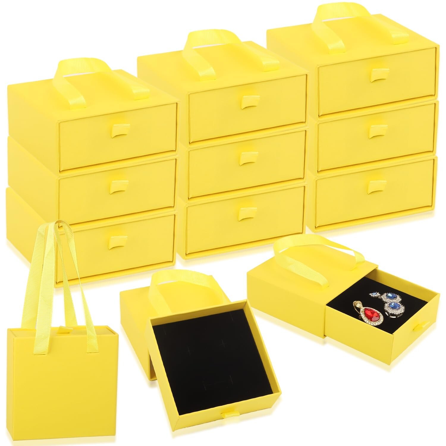 Luxury 12-Pack Velvet-Lined Jewelry Organizer Box with Drawers