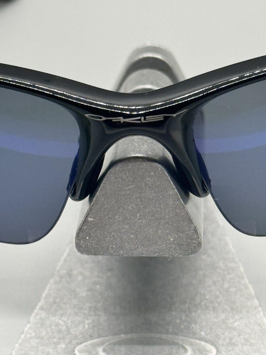 New Oakley Half Jacket 1.0 XLJ Jet Black W/ Deep Water Blue New Oakley Half Jacket 1.0 XLJ Jet Black W/ Deep Water Blue