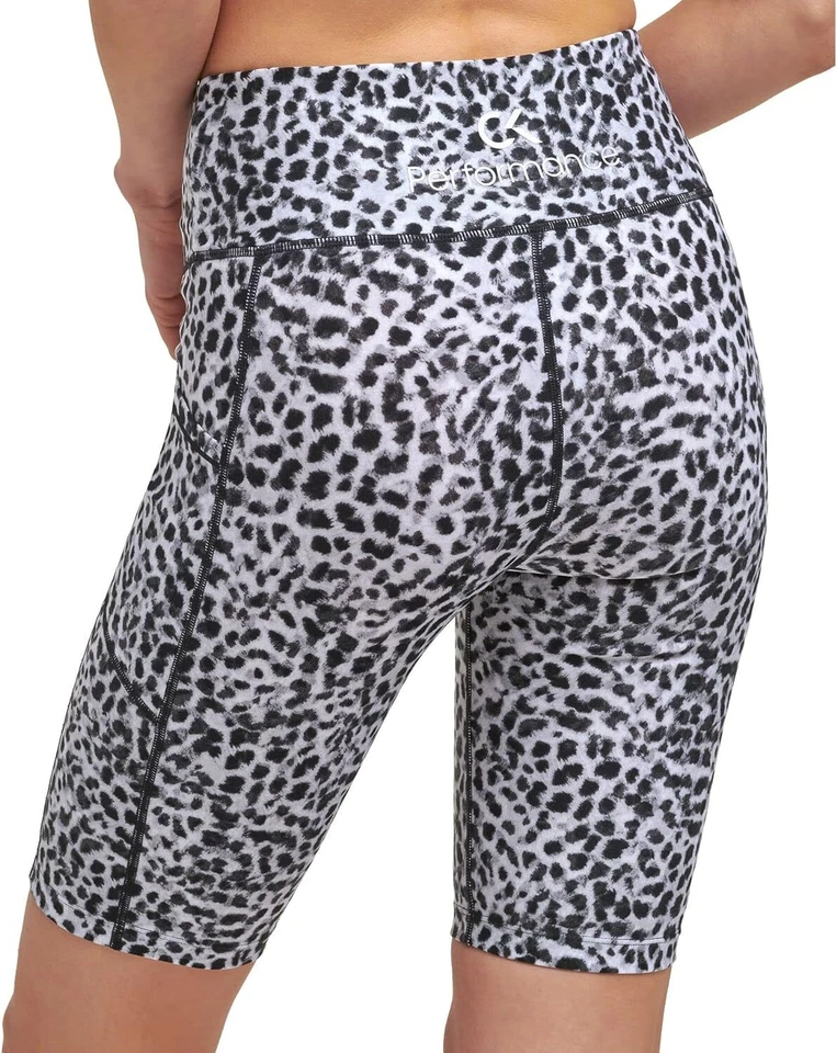 Pantalones Cortos de Bicicleta Calvin Klein Performance Cintura Alta (X-Pequeños, Negro Felino) Foto 4 de 4