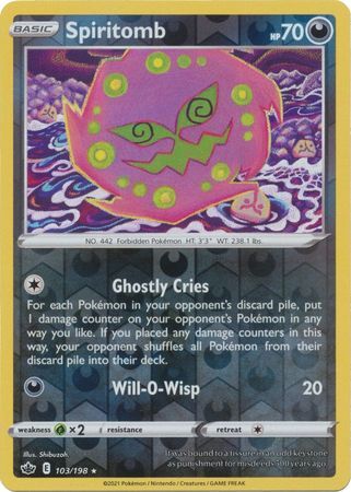 SPIRITOMB 103/198 CHILLING REIGN POKEMON (REVERSE HOLO, NM)