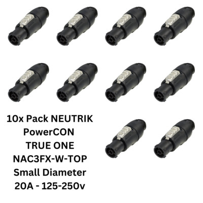 10x Pack NEUTRIK PowerCON TrueOne1 TruCon NAC3FX-W-TOP Female Waterproof 6-12mm