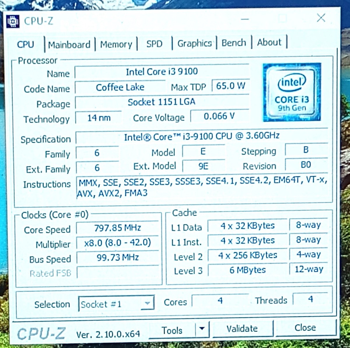 SRCZV - Intel Core i3-9100 3.6 GHz | 9th Gen | LGA 1151 | 6 SRCZV - Intel Core i3-9100 3.6 GHz | 9th Gen | LGA 1151 | 6