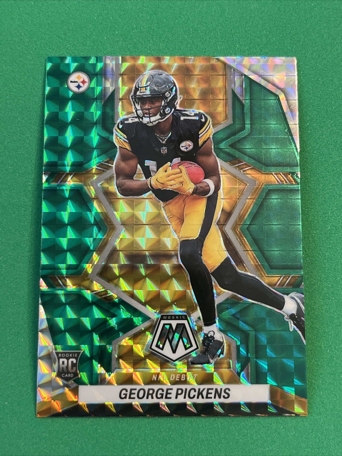 2022 Panini Mosaic George Pickens RC Rookie NFL Debut #282 Green Mosaic