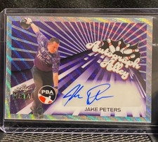 Jake Peters  2024 Leaf Metal PBA Autograph Alley -Auto  Purple Wave #3/20  -