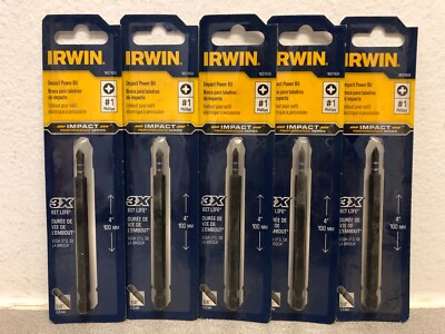 Irwin IWAF31PH1-2 Impact  Series Phillips #1 X 4'' L Power Bit Steel Pack of 5