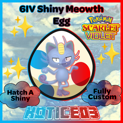 Alolan Meowth   SHINY 6IV EGG   Pokemon Scarlet & Violet   TEAL MASK DLC  