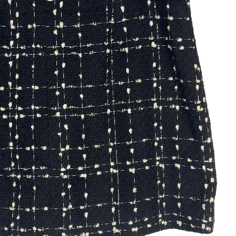 MINIFALDA TED BAKER CHELE TWEED METALIZADA EN NEGRO NUEVA CON ETIQUETAS PARA MUJER TALLA 5 US 12 Foto 4 de 4