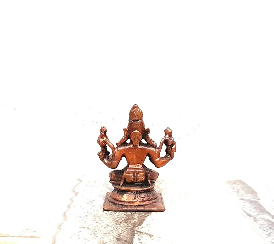 Cobre Mano Diosa Laxmi Ídolo Figurita Estatua Rico Pátina Antiguo Acabado - Imagen 4 de 4