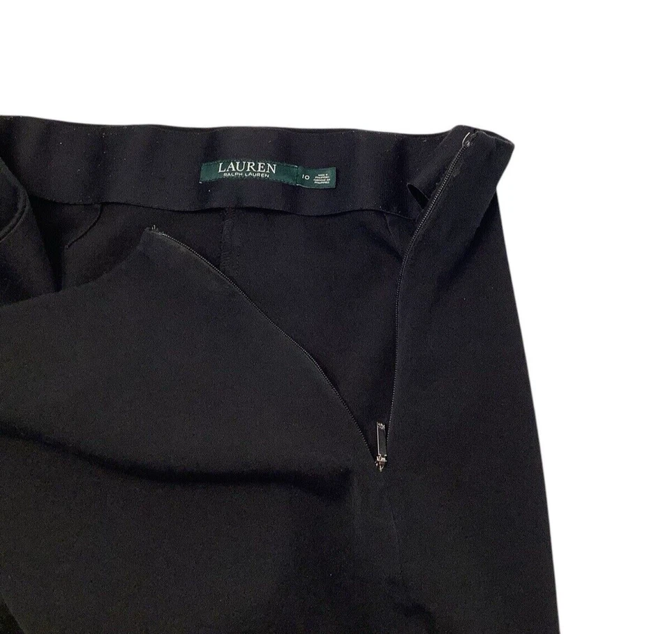 Брюки женские Lauren Ralph Lauren черные со средней посадкой на молнии сбоку размер 10 - Изображение 3 из 4