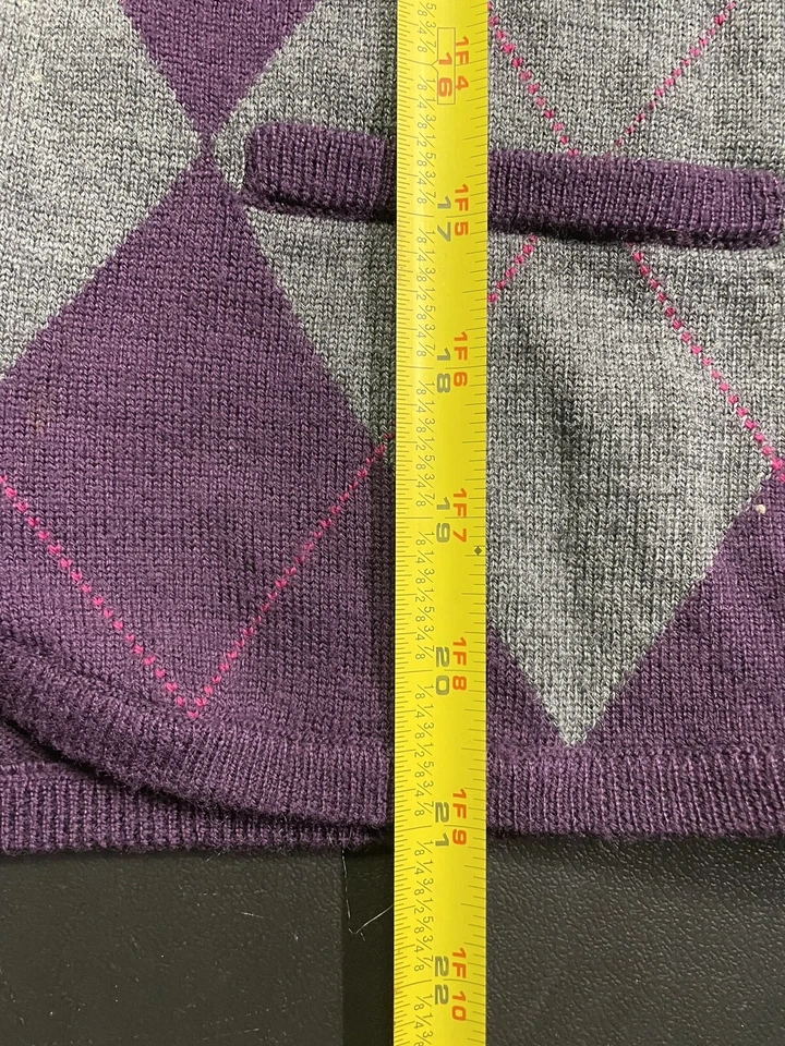 Talbots Wool Vest Sweater Suit Vest Men’s M Adjustable Plaid 110 - Image 3 of 4