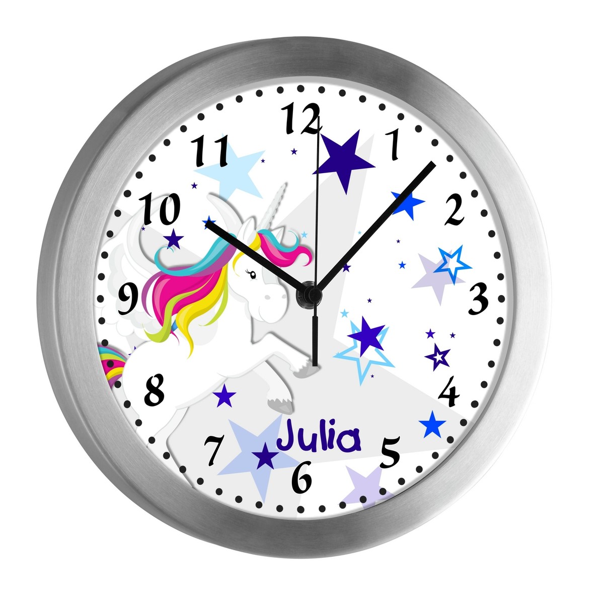 Personalisiert Wanduhr Kinderzimmer - Sterne Design Mit Namen 19,5cm