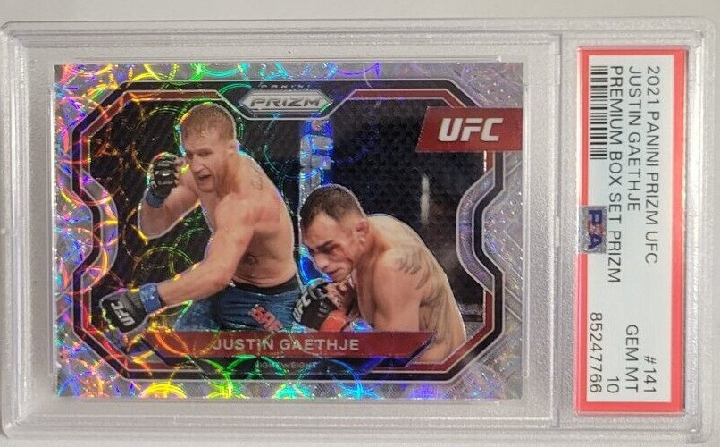 2021 UFC Prizm Premium #141 Justin Gaethje SILVER Scope Box Set /99 GEM MINT 10