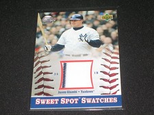 JASON GIAMBI YANKEES  2002 SWEET SPOT CERTIFIED AUTHENTIC GAME USED JERSEY CARD