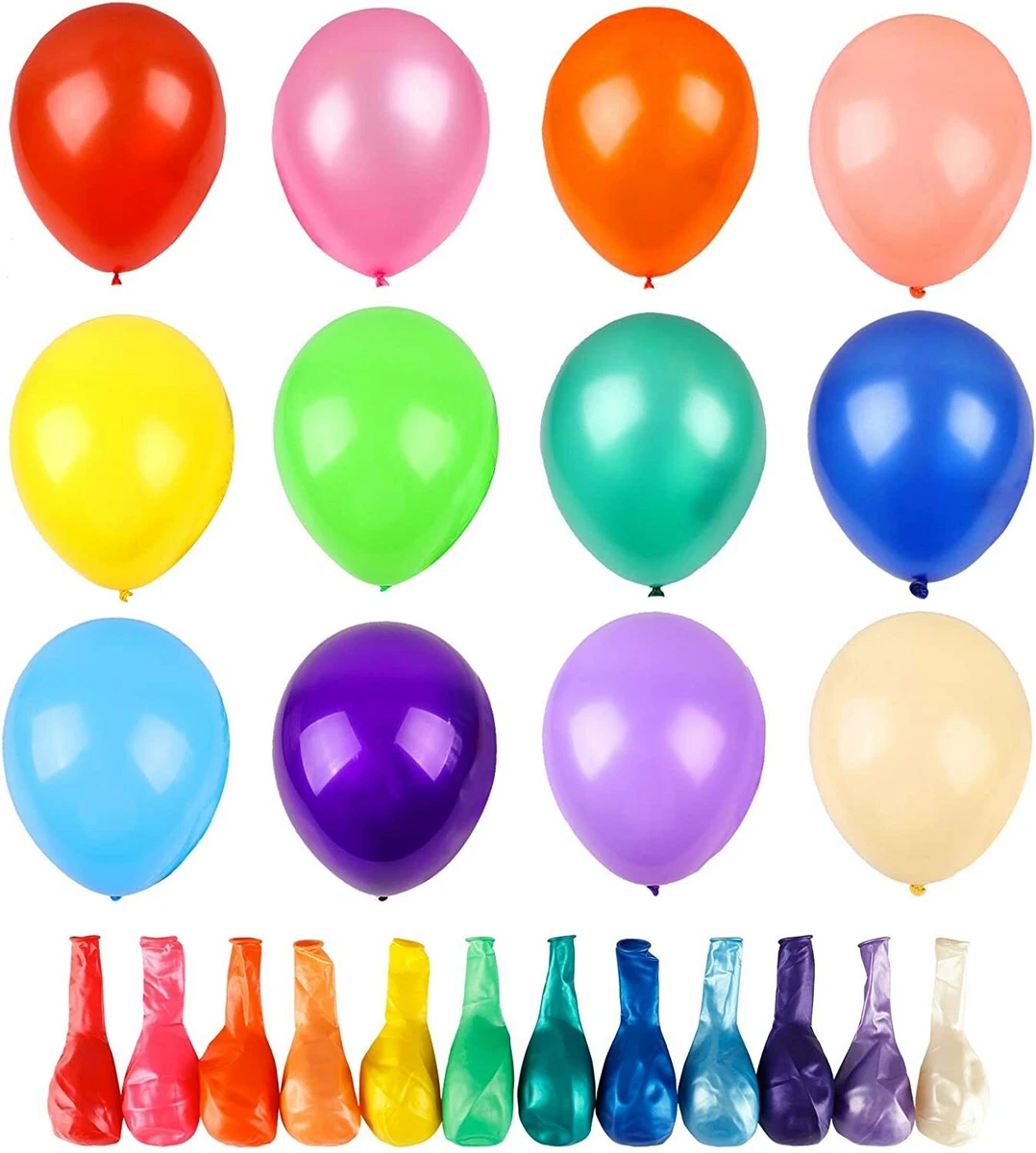 120 Assorted Color Balloons 12 Inches 12 Kinds of Rainbow Party