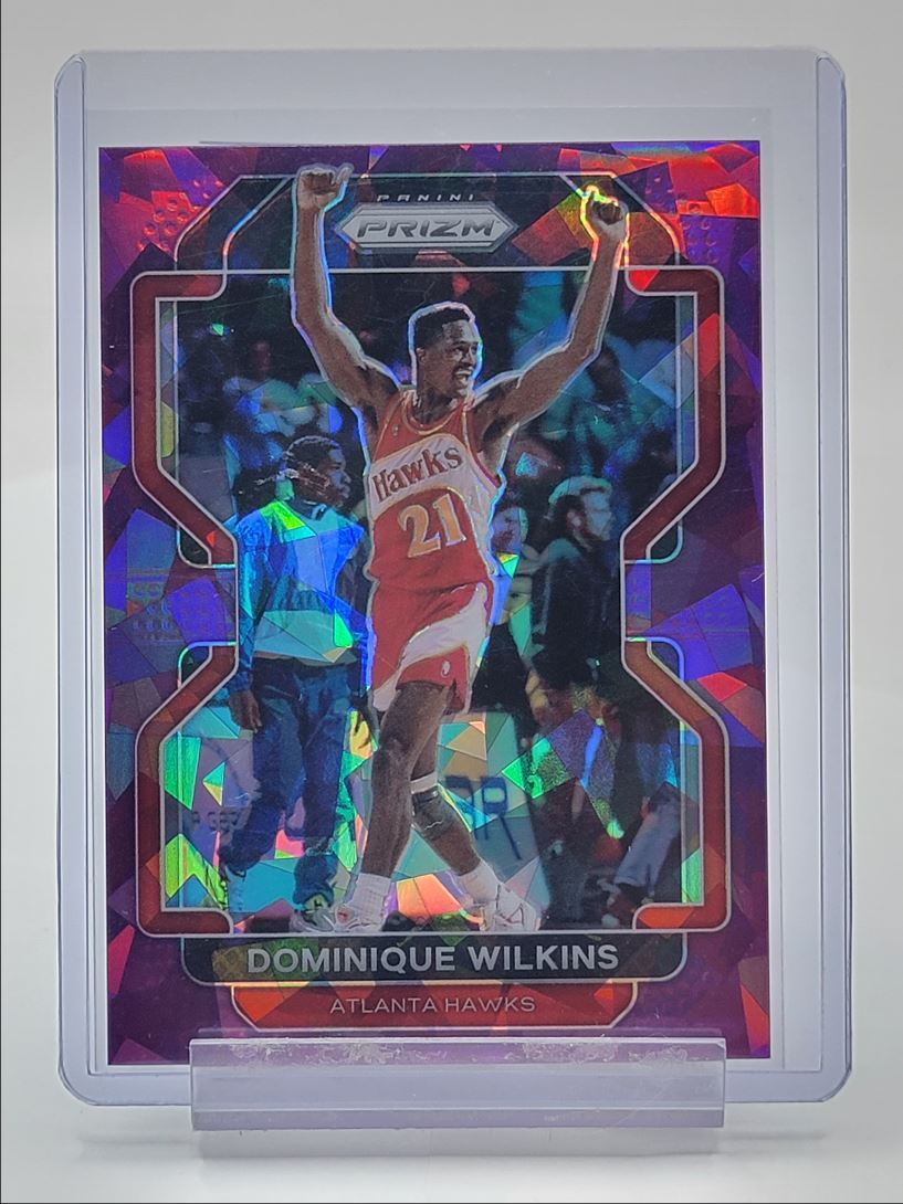 DOMINIQUE WILKINS 2021-22 PANINI PRIZM PURPLE ICE HAWKS /149 Q3494