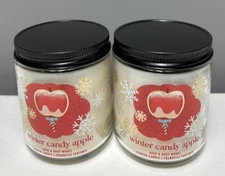 NEW Bath & Body Works Single Wick Candle Winter Candy Apple Lot Of 2 8oz EACH