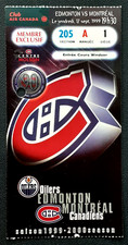 EDMONTON OILERS VS MONTREAL CANADIENS 09/17/1999 MOLSON CENTER TICKET STUB 14031