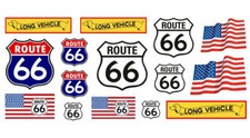 USA ROUTE 66 US Flagge Aufkleber Sticker Craw...