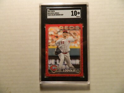 2024 Topps 2 Team Color Match Card of Nick Lodolo - Redss SGC Gem 10