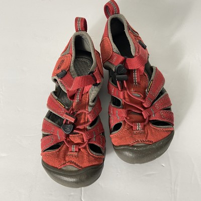 red hiking sandals