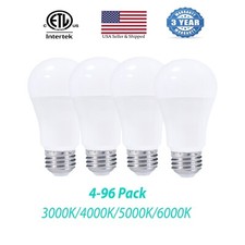 4-96 Pack A19 15w Dimmable Led Bulbs 1600lms Etl Listed 100w Equivalent 120v E26
