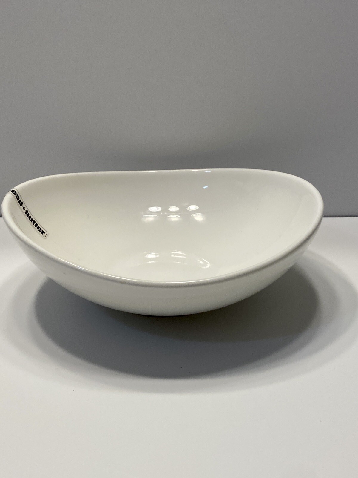 Bread + Butter Oslo Asymmetrical White Ceramic Serving Bowl
