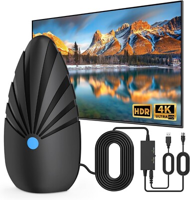 Long-Range 1200+ Miles Digital TV Antenna - Supports 4K/1080P & Indoor/Outdoor