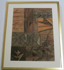 VINTAGE DRAWING CLEVELAND ABSTRACT CUBISM MODERNISM EXPRESSIONISM 1960'S SIGNED