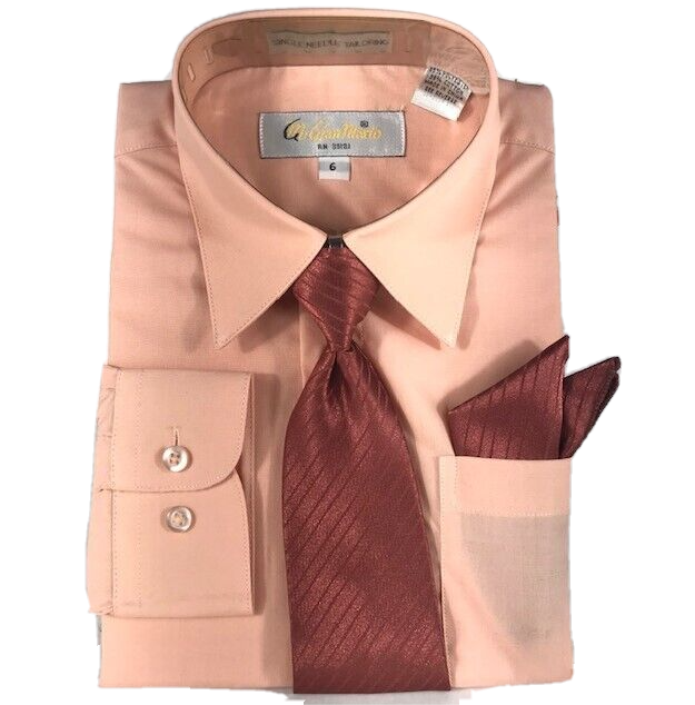 peach shirt and tie set
