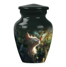 White Cat Tribute, Versatile Medium Sized Cremation Urn Keepsake